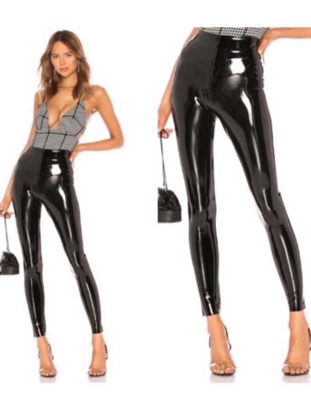 Commando Faux Patent Leather Vinyl Leggings in Black